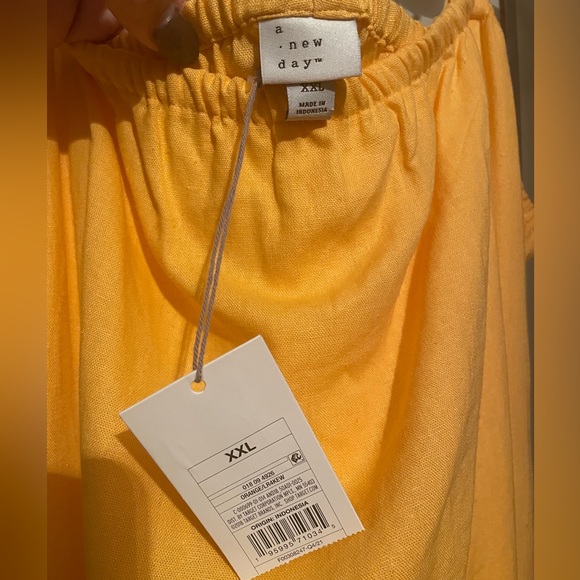 A NEW DAY Women's Easy Linen Blend Strappy Dress, Orange SZ/XXL NWT - Picture 9 of 9